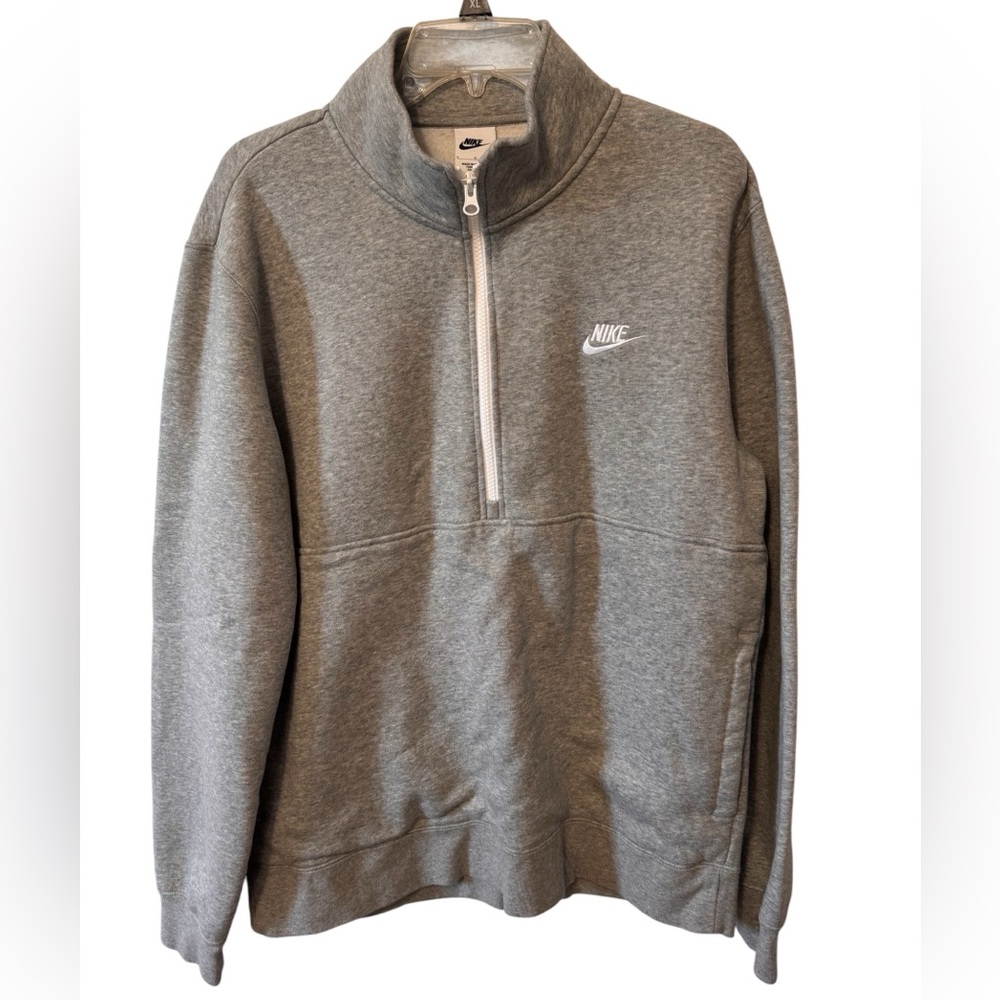 Nike Men's Heather Grey Half-Zip Pullover Size Large